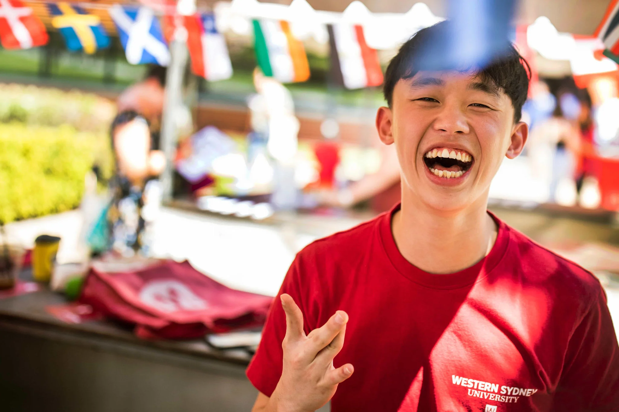 Student at Western Sydney University outdoor event