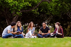 Students talking in group